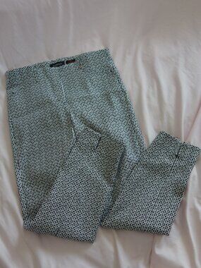 Robell Rose 09 Black White Geometric Ankle Trousers Size 8